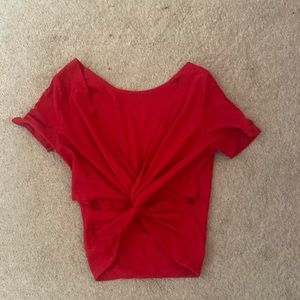 Hollister Cropped Shirt - Size Extra Small - Red - Worn About Twice